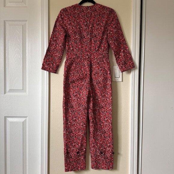 Rebecca Minkoff Red Clover Floral Jumper Jumpsuit Sz XXS - Picture 7 of 7